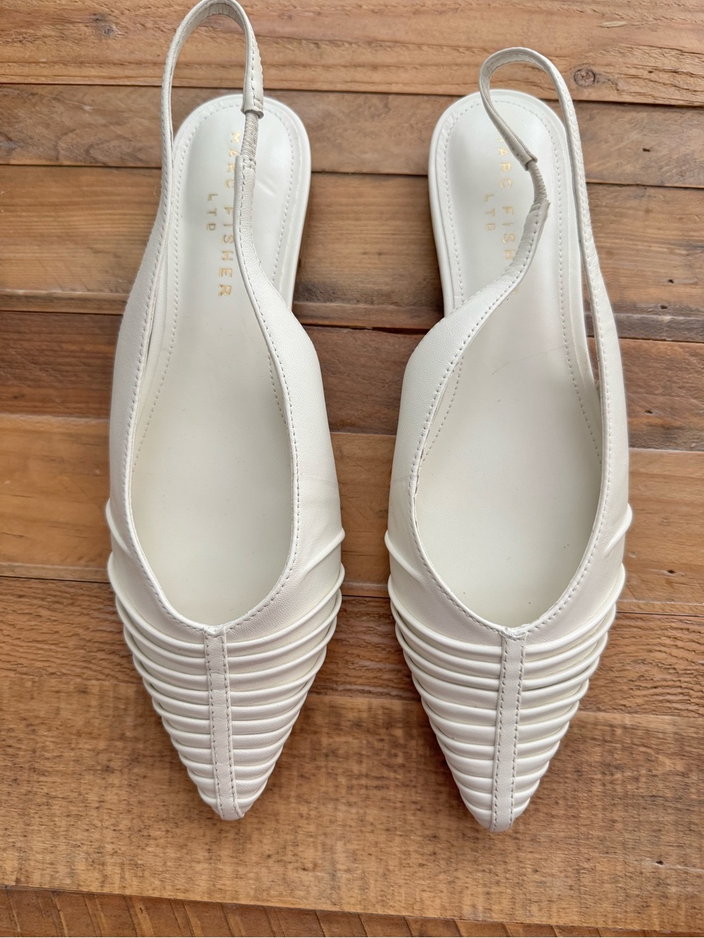 NEW Marc Fisher Ltd Dalatee Slingback Pointed Toe Flats in White